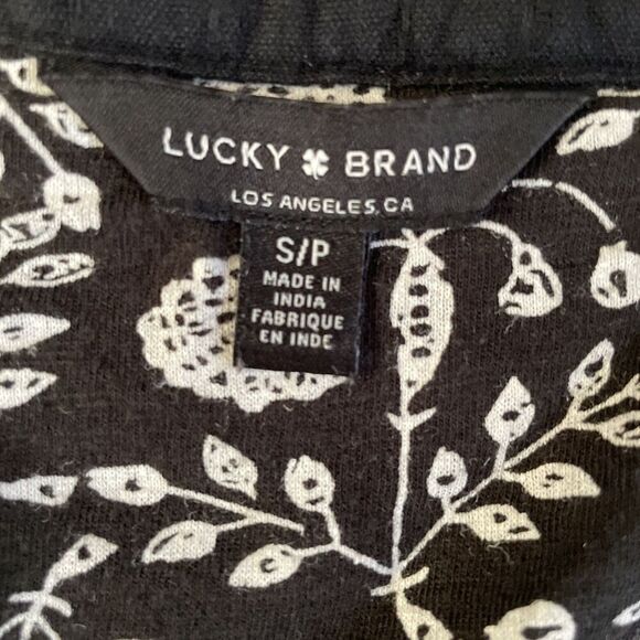 Lucky Brand Womens Sm Embroidered Floral Long Sleeve Peasant Blouse Tunic Boho - Picture 3 of 8